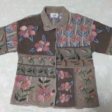 Norm Thompson 꽃무늬 니트 가디건