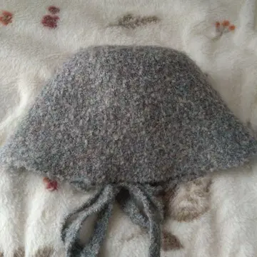 울 니트 모자 그레이 계열 끈 포함