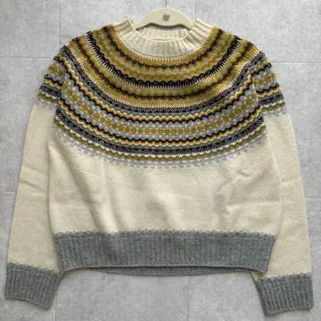 [ 새상품급 ] 맥피 홀가먼트 자카드 크루넥 풀오버