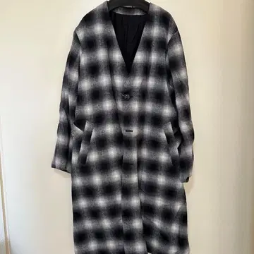 [ 택 포함 ] TAKEO KIKUCHI 다케오 키쿠치 체크 롱 코트