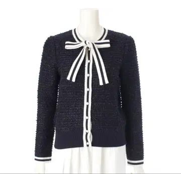 리본 트위드 니트 가디건 카탈로그 게재품 Rene 루네 38 사이즈