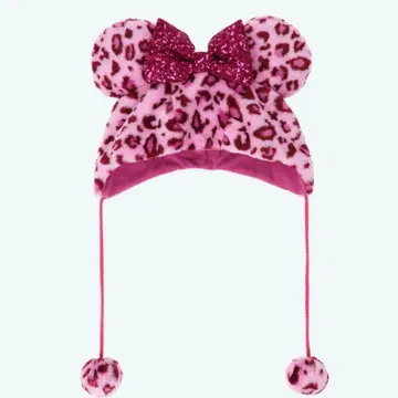 팬캡 레오파드 무늬 핑크