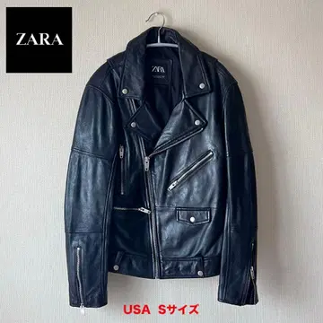 ZARA 램 가죽 더블 라이더 자켓 USA S 사이즈