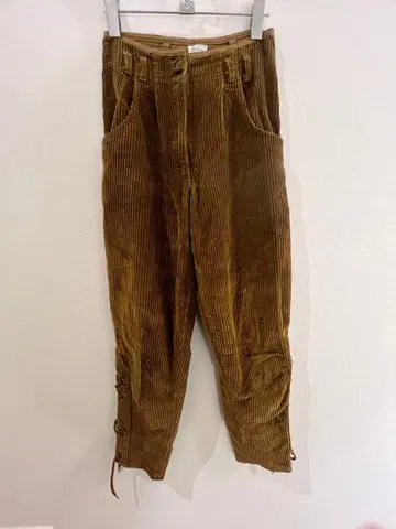 해외 빈티지 브라운 코듀로이 팬츠 사이드 레이스업