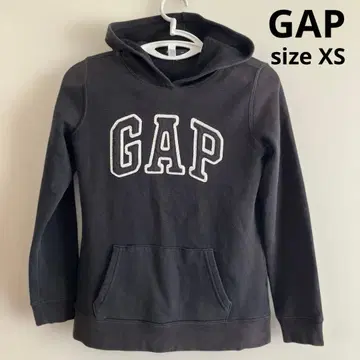 GAP 블랙 로고 후드 부착 후드티 XS y2k