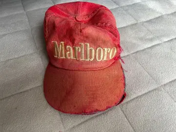 Marlboro 빨간색 코듀로이 캡 빈티지