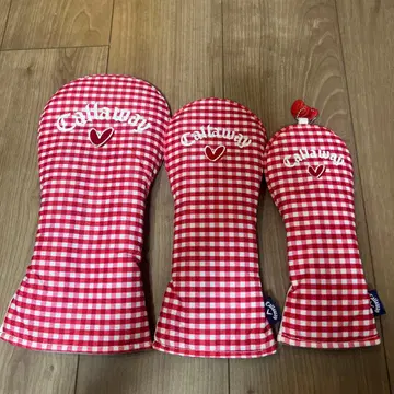 LOVE Callaway 깅엄 체크 패턴 골프헤드커버 3종