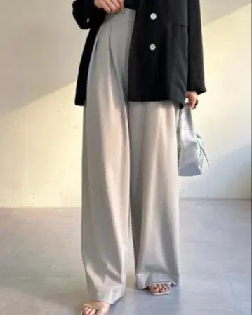 SHENERY [ 슬림 실루엣 ] 턱 와이드 팬츠 S 사이즈