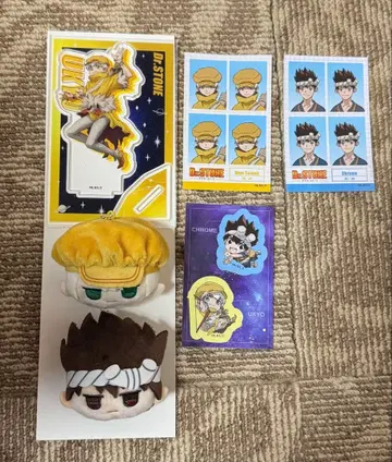 Dr.STONE 페이스 봉제 인형 외 우쿄 & 크롬