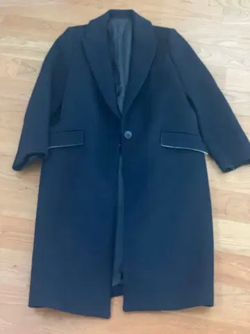 새상품급 루 쉘 블루 롱 체스터 코트 소매 지퍼