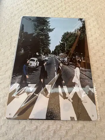 한정판 1장 한정! 비틀즈 애비 로드 프레임 양철제 간판 미사용 새상품