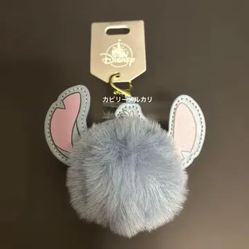 스티치 키링 키체인 인조 모피 볼
