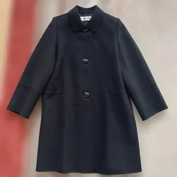 피에르 가르뎅 캐시미어 100% 롱 코트 블랙 스텐카라 코트