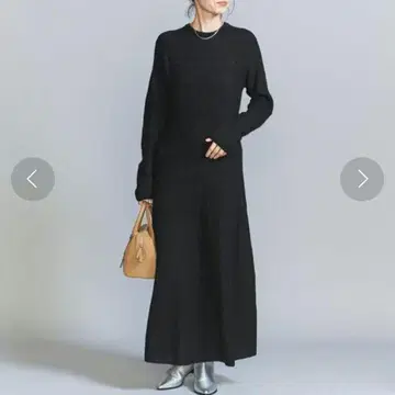 BEAUTY&YOUTH 2023AW 울 혼방 부클 니트 플레어 원피스