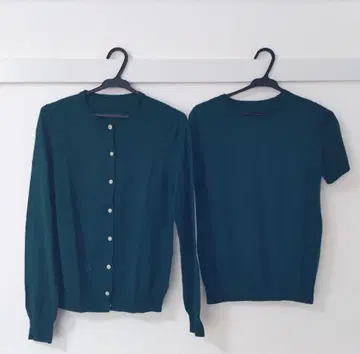 휴먼 우먼 앙상블 니트 트윈 가디건 양모 캐시미어