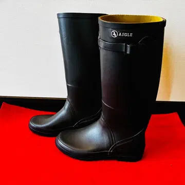AIGLE 브라운 장화 버클 포함 23.5cm