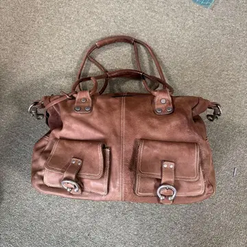 via repubblica 백 천연 가죽 브라운