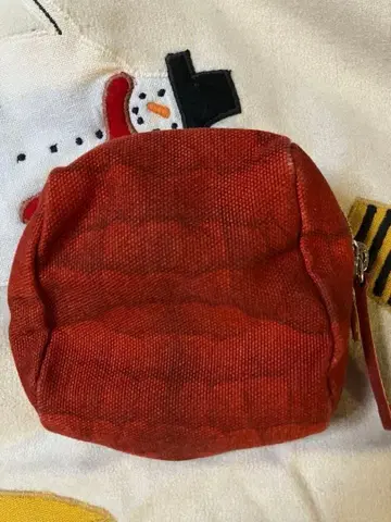 히로후 빨간색 나일론 사각형 파우치