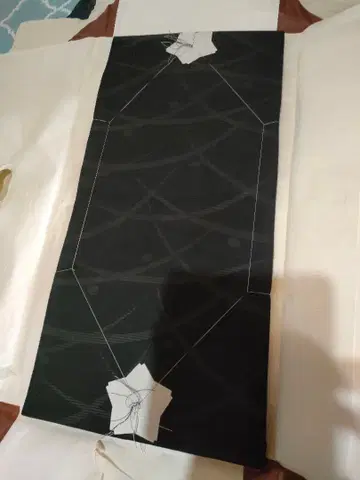 추상 무늬 블랙 컬러 오비