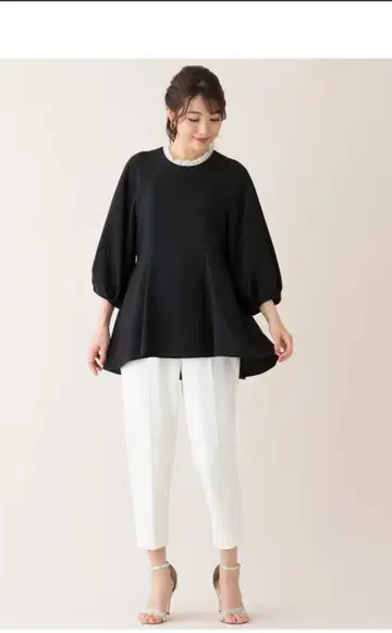 로즈 티아라 티어드 상의 38 베이지