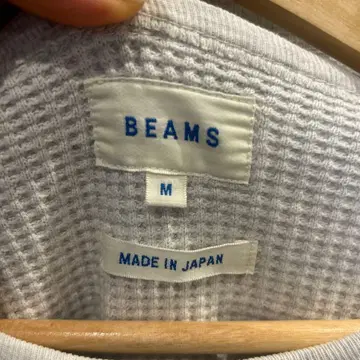 BEAMS 화이트 긴팔 티셔츠 M 일본제