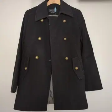 BCBGMAXAZRIA 블랙 더블 브레스트 코트