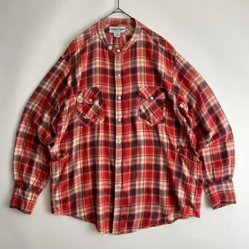 SASSAFRAS (he) 빅 M 밴드 카라 오버 셔츠 워크