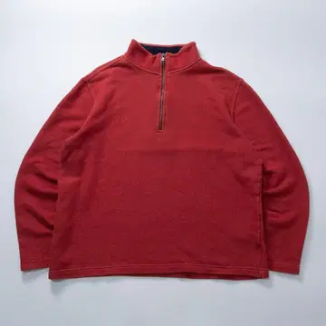 바나나리퍼블릭 하프 지퍼 맨투맨 레드 무지 쭈리 소재