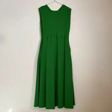 그린 슬리브리스 롱 원피스