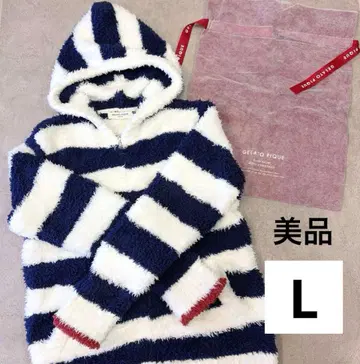새상품급 젤라또피케옴 보더 후드티 룸웨어 네이비 L 사이즈