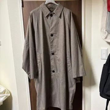 HARE 체크 무늬 스텐카라 코트 SMALL