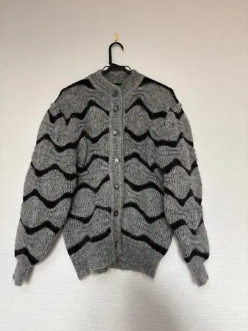 빈티지 보더 니트 가디건