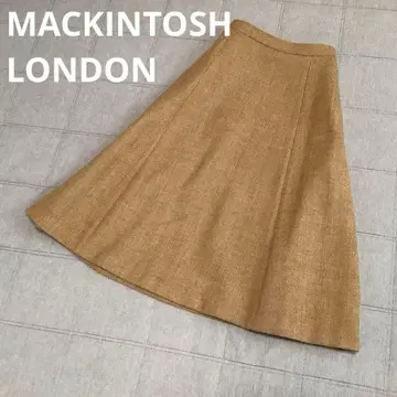 매킨토시 런던 울 트위드 플레어 스커트 머스타드 새상품급 38