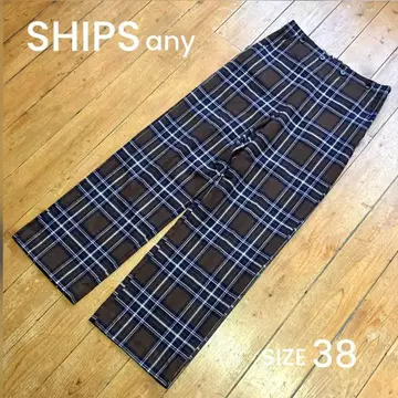 SHIPS any 체크 테이퍼드 팬츠 플란넬 쉽스 팬츠 38