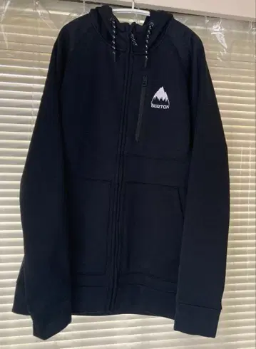Burton 블랙 집업 후드티 기모 [ 사이즈:M ]