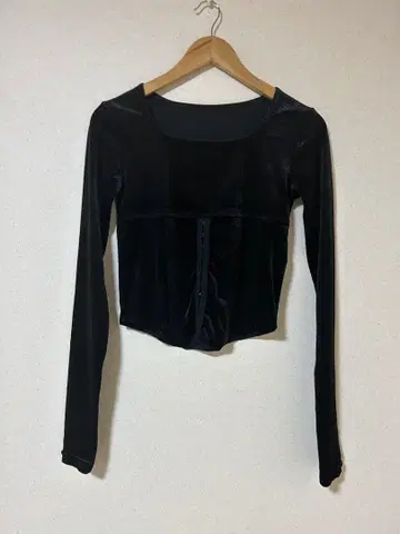 duei 스퀘어 넥 벨로아 코르셋 상의