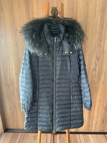 TATRAS 블랙 퍼 롱 다운 자켓 CIMA