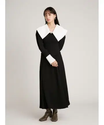 [ snidel ] 빅 칼라 코르셋 원피스 블랙