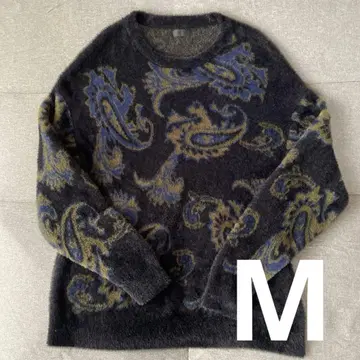 ADPOSION 나일론 샤기 더블 자카드 니트 M