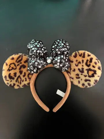 레오파드 무늬 귀 머리띠