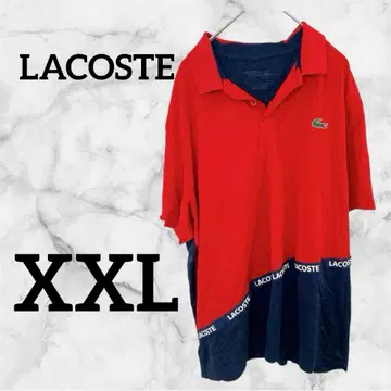 새상품급 LACOSTE [ XXL ] 반팔 피케 셔츠 레드/네이비