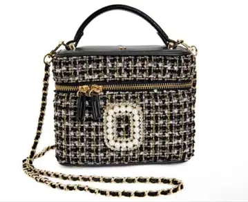 herlipto Tweed Crystal Vanity Bag