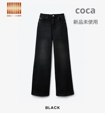 coca [ DAILY WARM ] 새상품 속기모 데님 와이드 팬츠 M