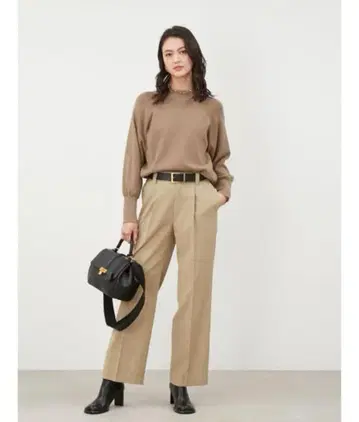 미라 오웬 센터 프레스 턱 와이드 팬츠