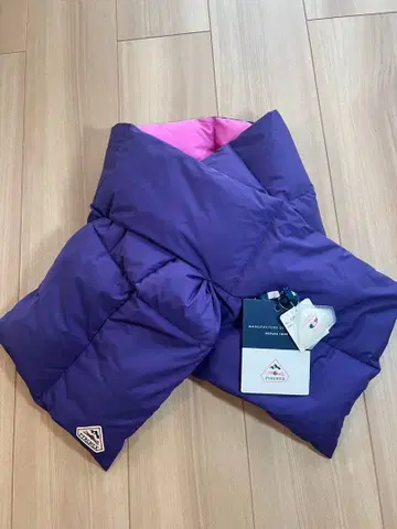 PYRENEX 리버서블 다운 머플러 루시아나 보라색 핑크