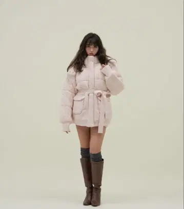 정품 mary quilting knit shape jacket pink