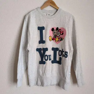 디즈니 MOUSSY 맨투맨 풀오버 그레이 x 화이트