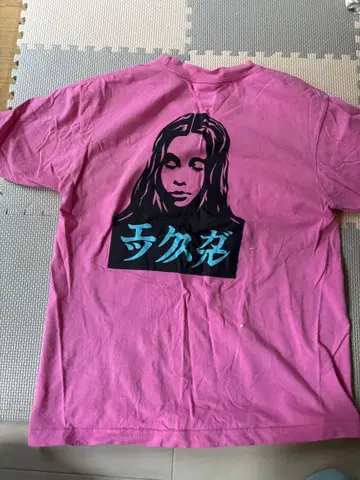 핑크 반팔 T셔츠 여성 프린트