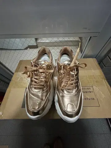 골드 통굽 스니커즈