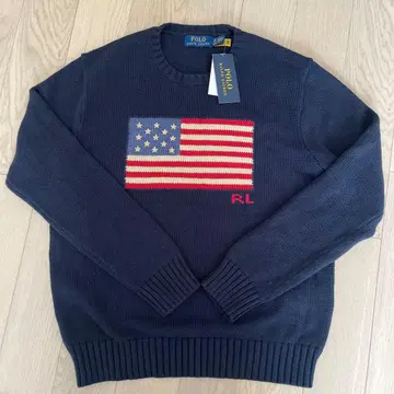 택 포함 새상품 랄프 로렌 플래그 니트 스웨터 XS